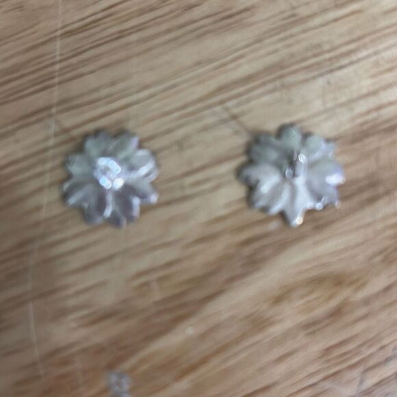 Sterling Silver Daisy Earrings, New, Handmade, Lightweight, Pierced - Picture 2 of 4